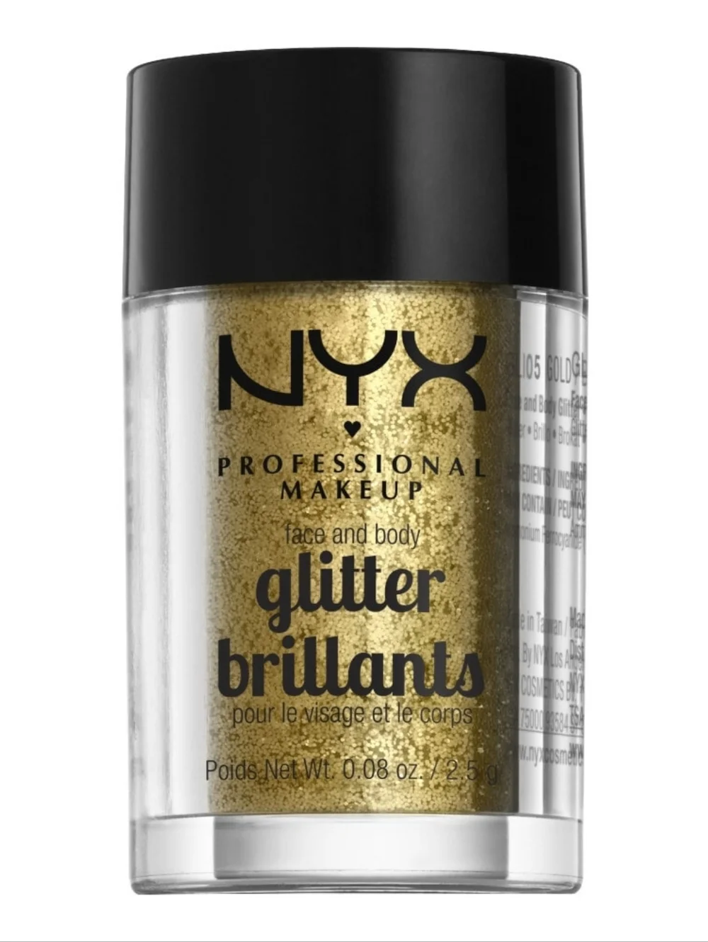 2 x NYX Professional Makeup Glitter Brilliance Face + Body Glitter GLI05 Gold